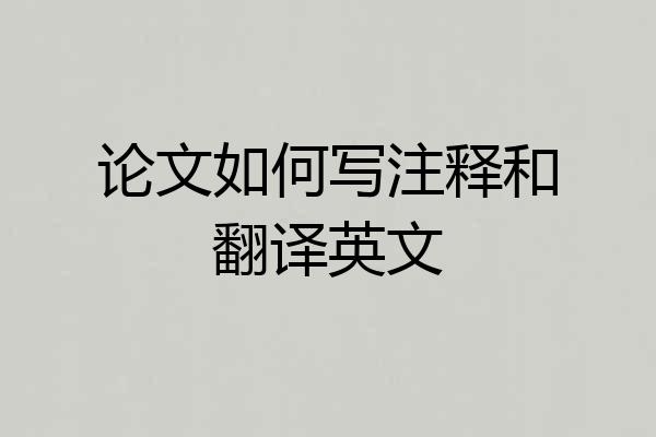 论文如何写注释和翻译英文