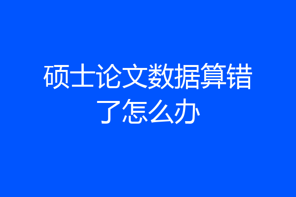 硕士论文数据算错了怎么办