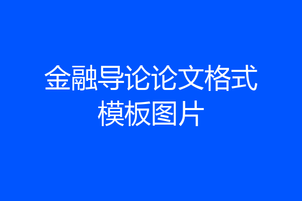 金融导论论文格式模板图片