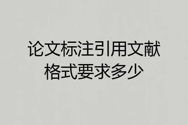 论文标注引用文献格式要求多少