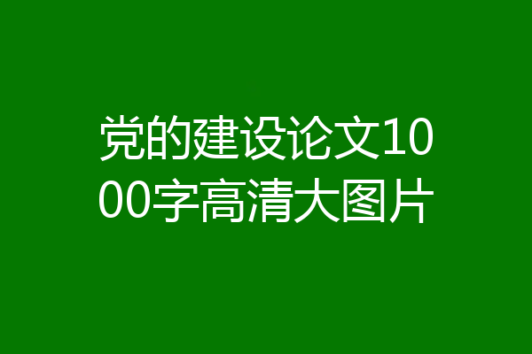 党的建设论文1000字高清大图片