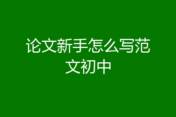 论文新手怎么写范文初中