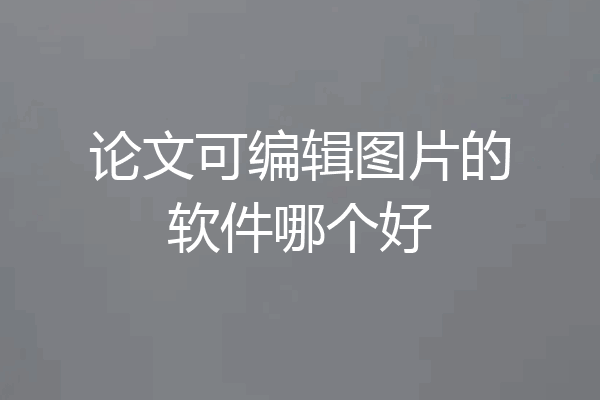 论文可编辑图片的软件哪个好