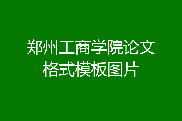 郑州工商学院论文格式模板图片