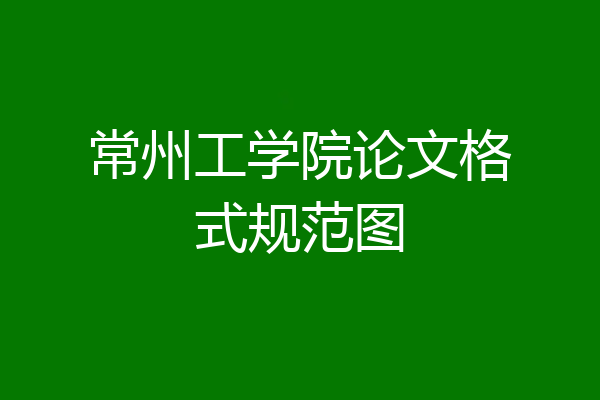 常州工学院论文格式规范图