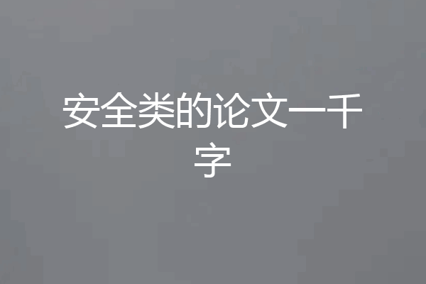 安全类的论文一千字