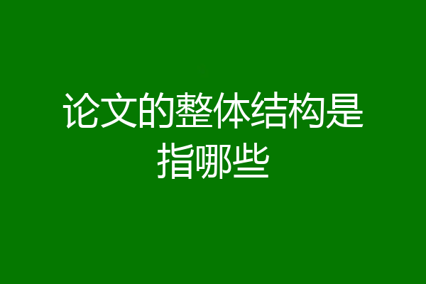 论文的整体结构是指哪些