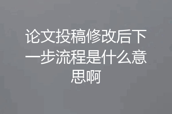 论文投稿修改后下一步流程是什么意思啊