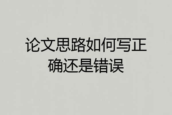 论文思路如何写正确还是错误