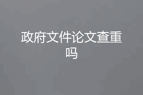 政府文件论文查重吗