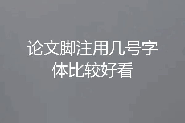 论文脚注用几号字体比较好看