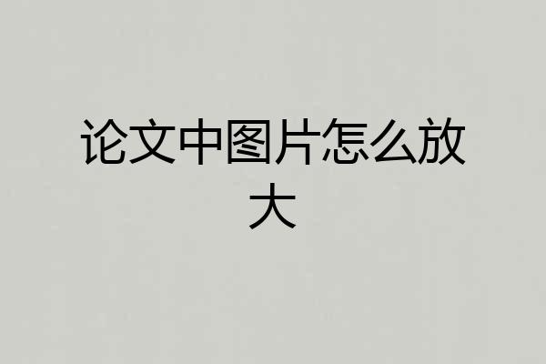 论文中图片怎么放大