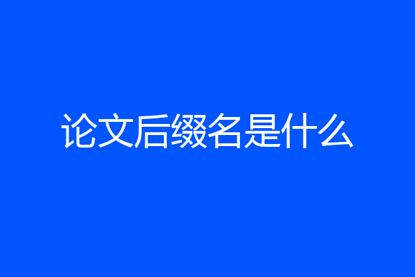 论文后缀名是什么