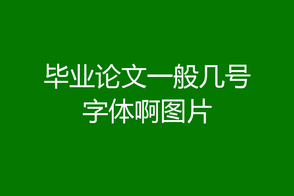 毕业论文一般几号字体啊图片