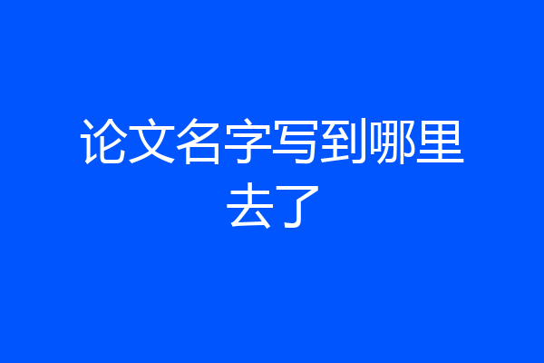 论文名字写到哪里去了