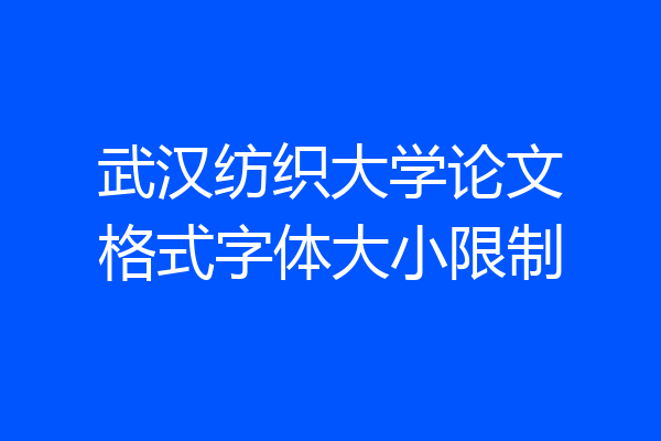武汉纺织大学论文格式字体大小限制