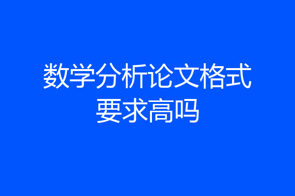 数学分析论文格式要求高吗