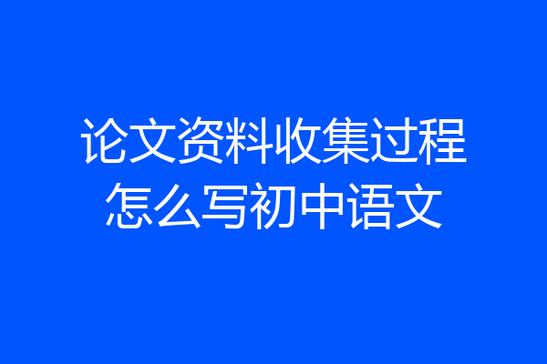 论文资料收集过程怎么写初中语文