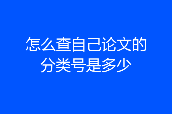 怎么查自己论文的分类号是多少