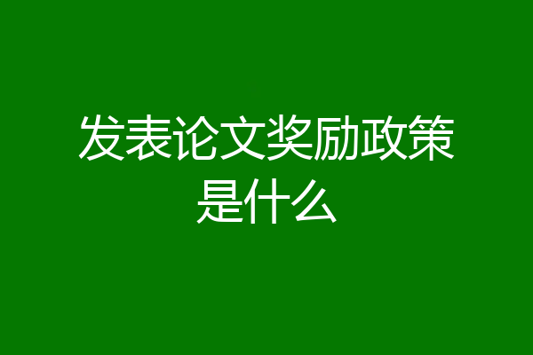 发表论文奖励政策是什么