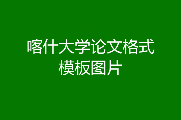 喀什大学论文格式模板图片