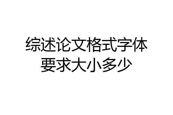 综述论文格式字体要求大小多少