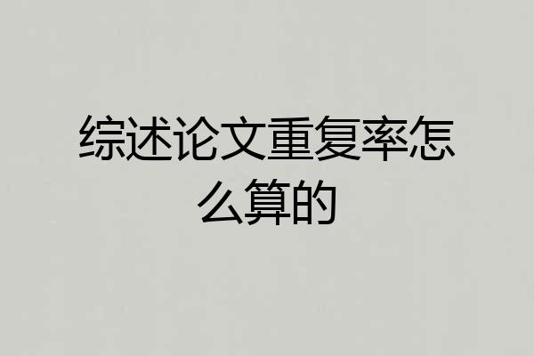 综述论文重复率怎么算的