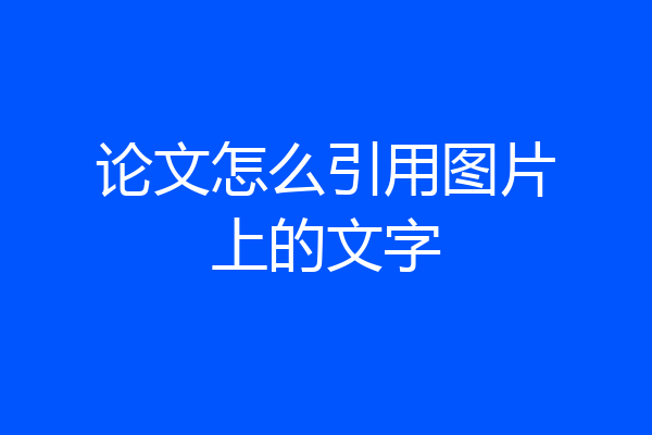 论文怎么引用图片上的文字