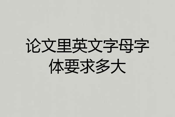 论文里英文字母字体要求多大