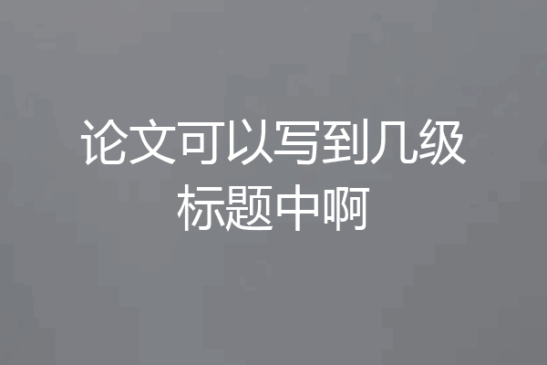 论文可以写到几级标题中啊
