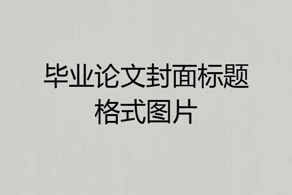 毕业论文封面标题格式图片
