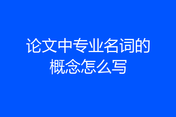 论文中专业名词的概念怎么写