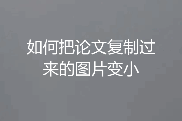 如何把论文复制过来的图片变小