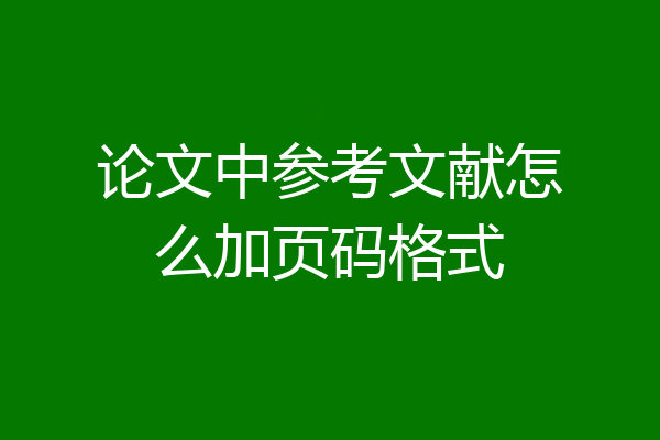 论文中参考文献怎么加页码格式