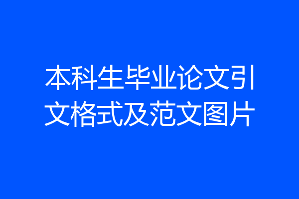 本科生毕业论文引文格式及范文图片