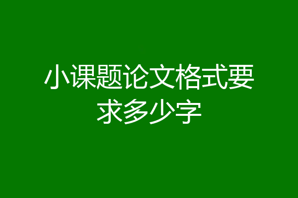小课题论文格式要求多少字