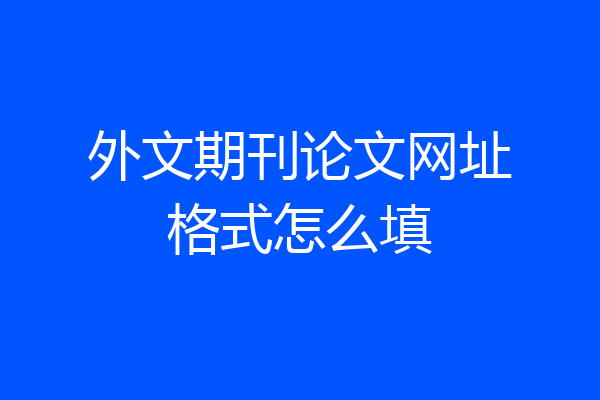 外文期刊论文网址格式怎么填