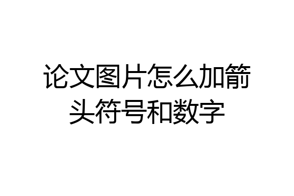 论文图片怎么加箭头符号和数字
