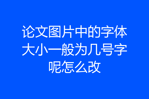 论文图片中的字体大小一般为几号字呢怎么改