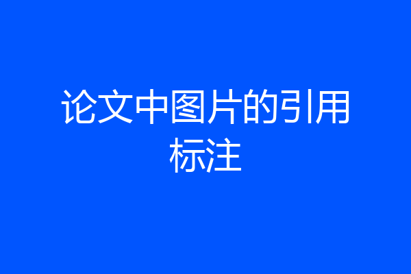 论文中图片的引用标注