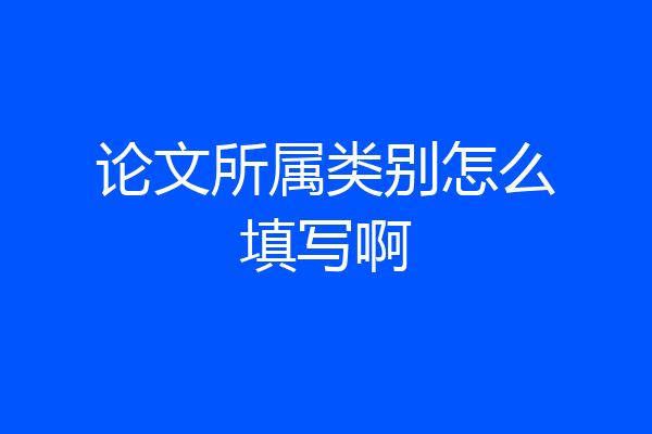 论文所属类别怎么填写啊