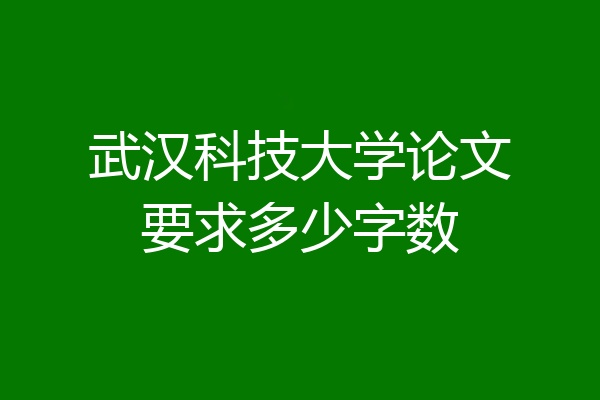 武汉科技大学论文要求多少字数