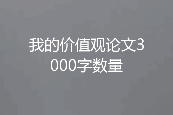 我的价值观论文3000字数量