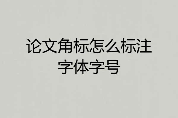 论文角标怎么标注字体字号