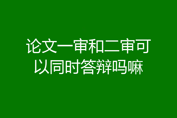 论文一审和二审可以同时答辩吗嘛