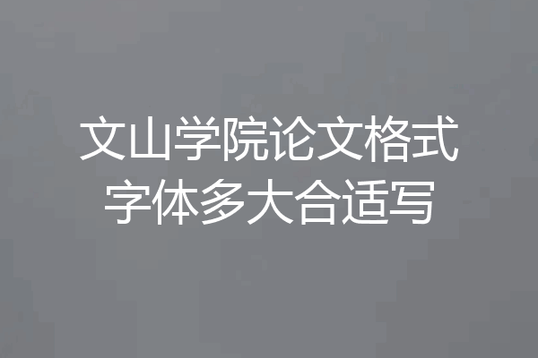 文山学院论文格式字体多大合适写