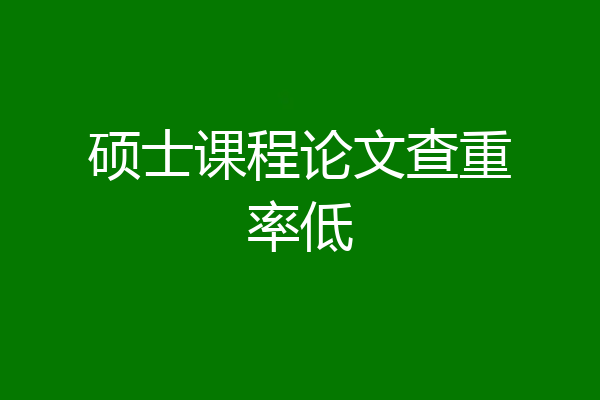 硕士课程论文查重率低