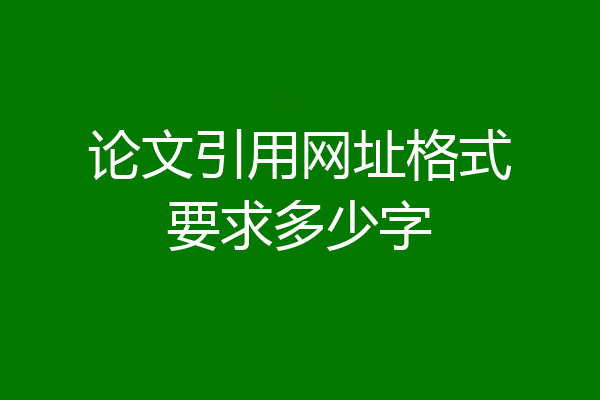 论文引用网址格式要求多少字