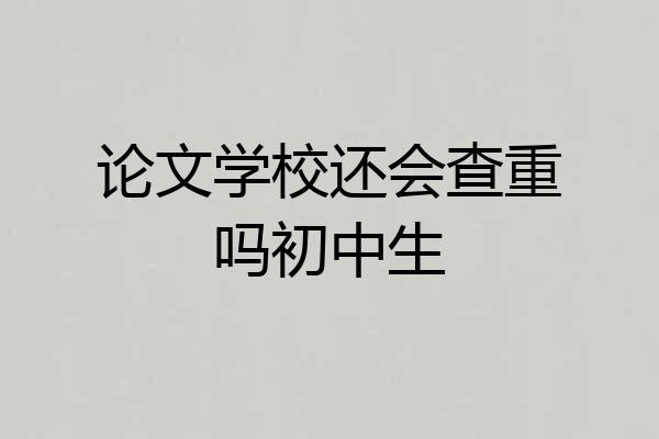 论文学校还会查重吗初中生