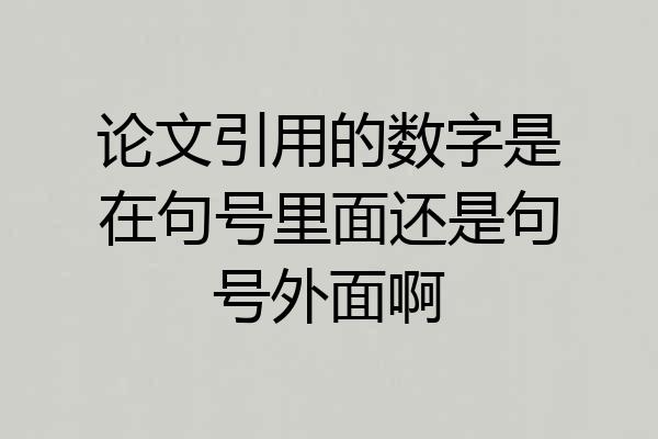 论文引用的数字是在句号里面还是句号外面啊